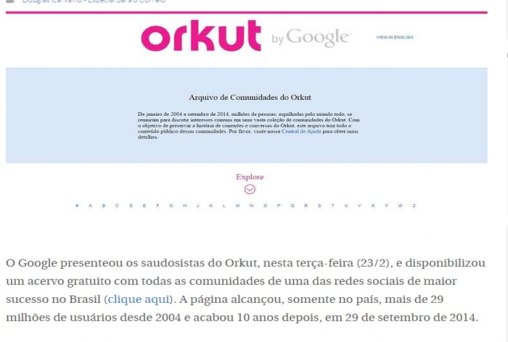 Google libera acervo gratuito com todas as comunidades do Orkut