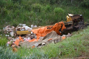 Caminhão desvia de trator e causa acidente na BR-364