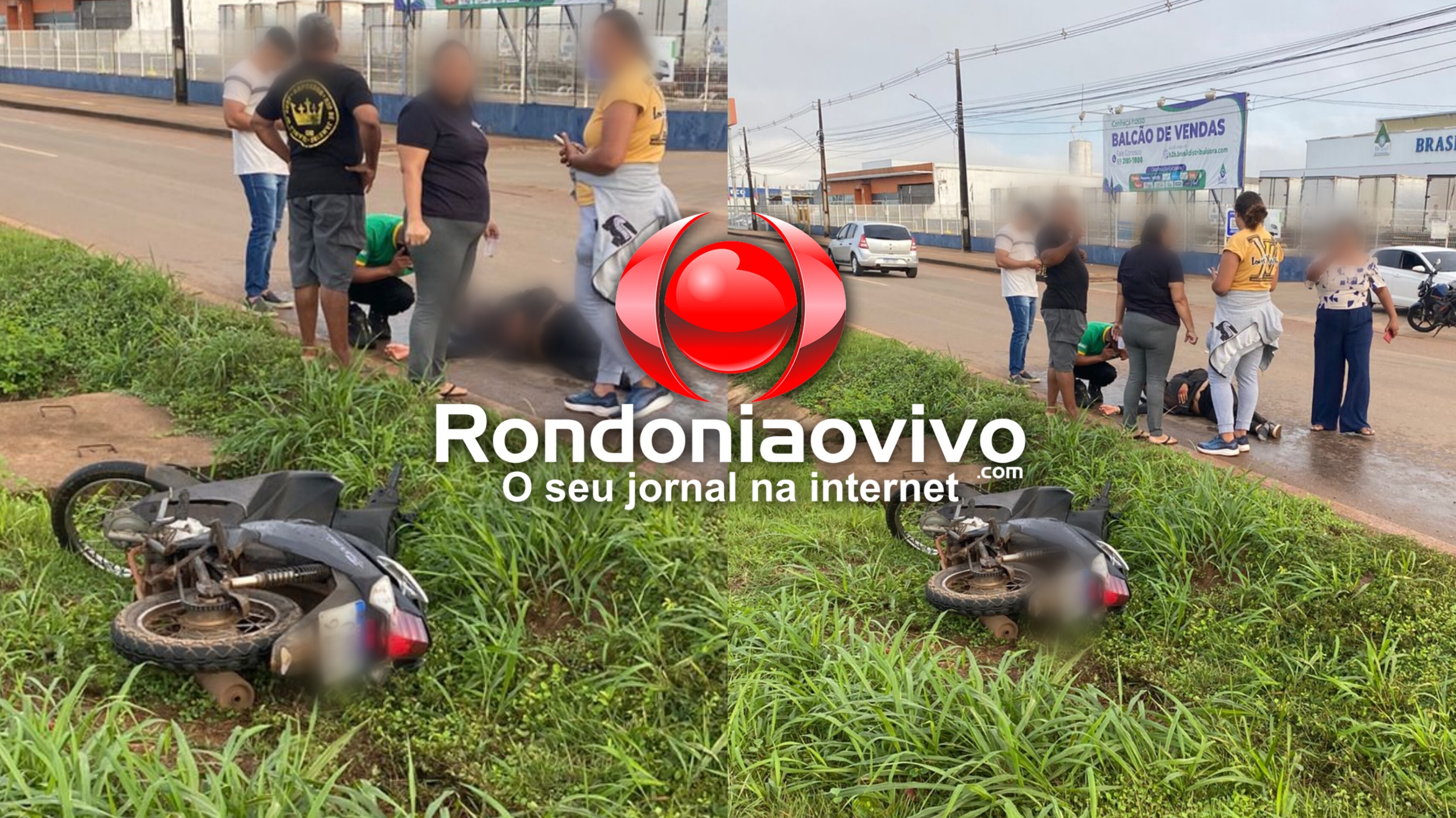 URGENTE: Mulher em moto fica seriamente ferida em acidente na Rua da Beira