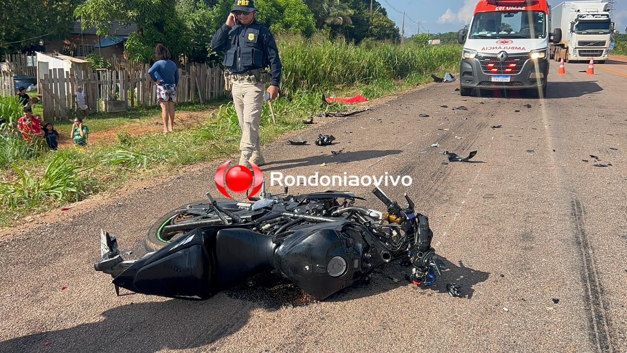 URGENTE: Mulher em moto morre após batida frontal na BR-364