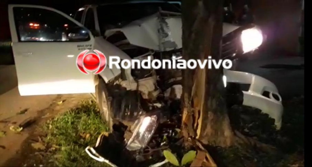 EMBRIAGUEZ: Motorista de Hilux tenta fugir da PM, atropela ciclista e bate em árvore