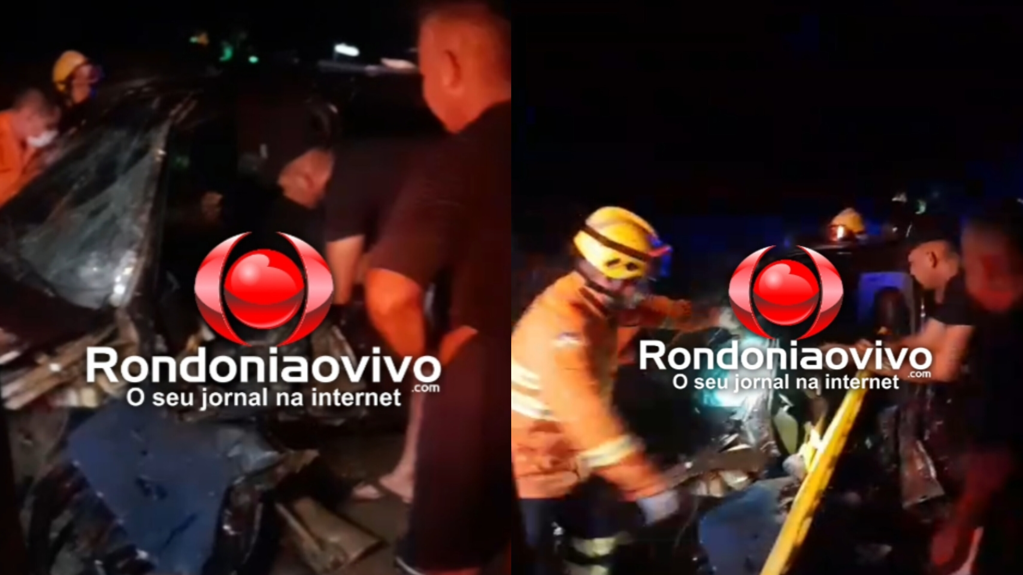 VÍDEO: Colisão frontal deixa vítimas presas as ferragens na BR-364