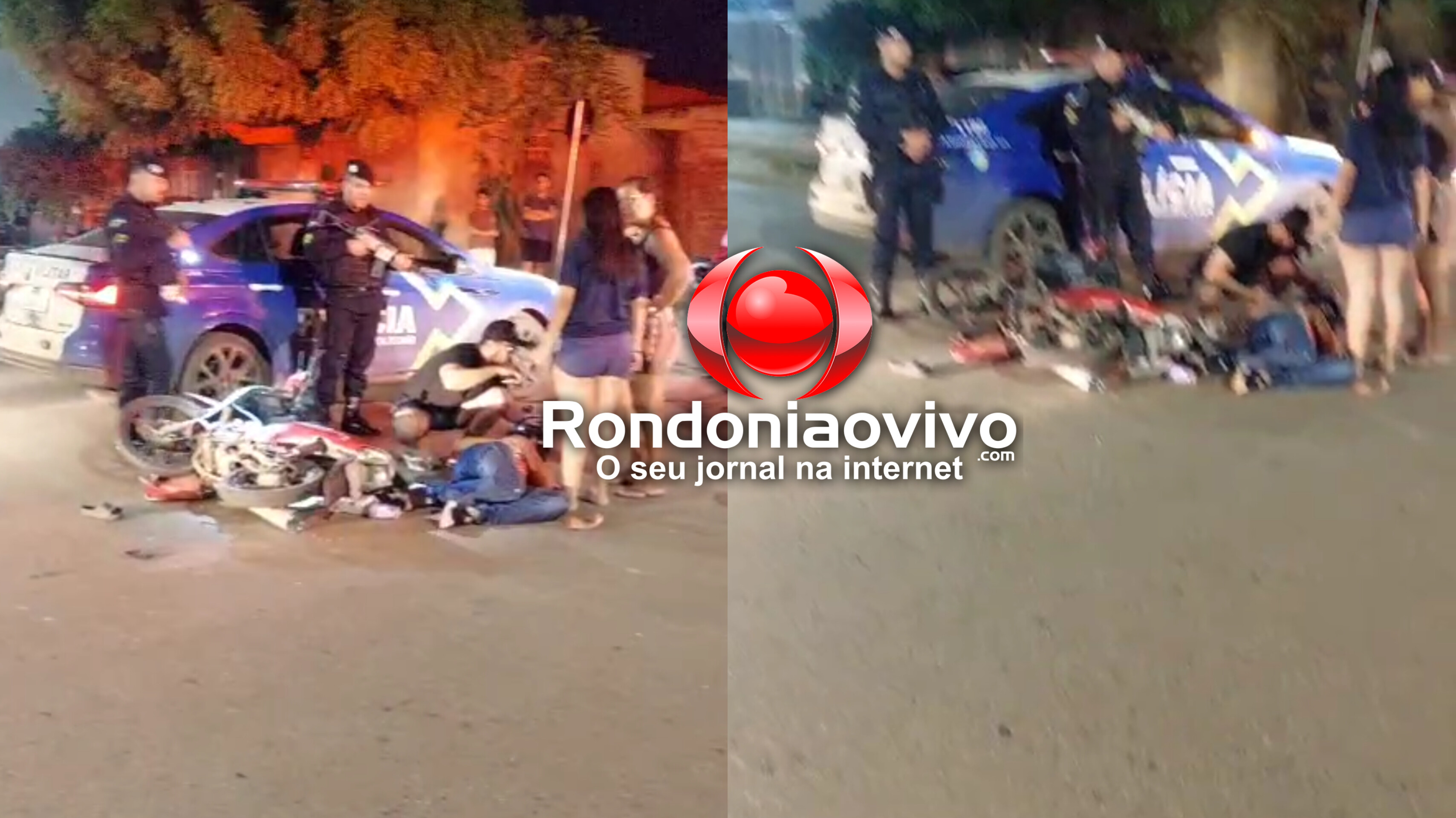 VÍDEO: Motociclista sofre grave fratura após violento acidente