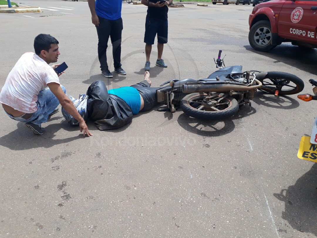 DESCANSO: Peça de moto provoca grave acidente com vítima