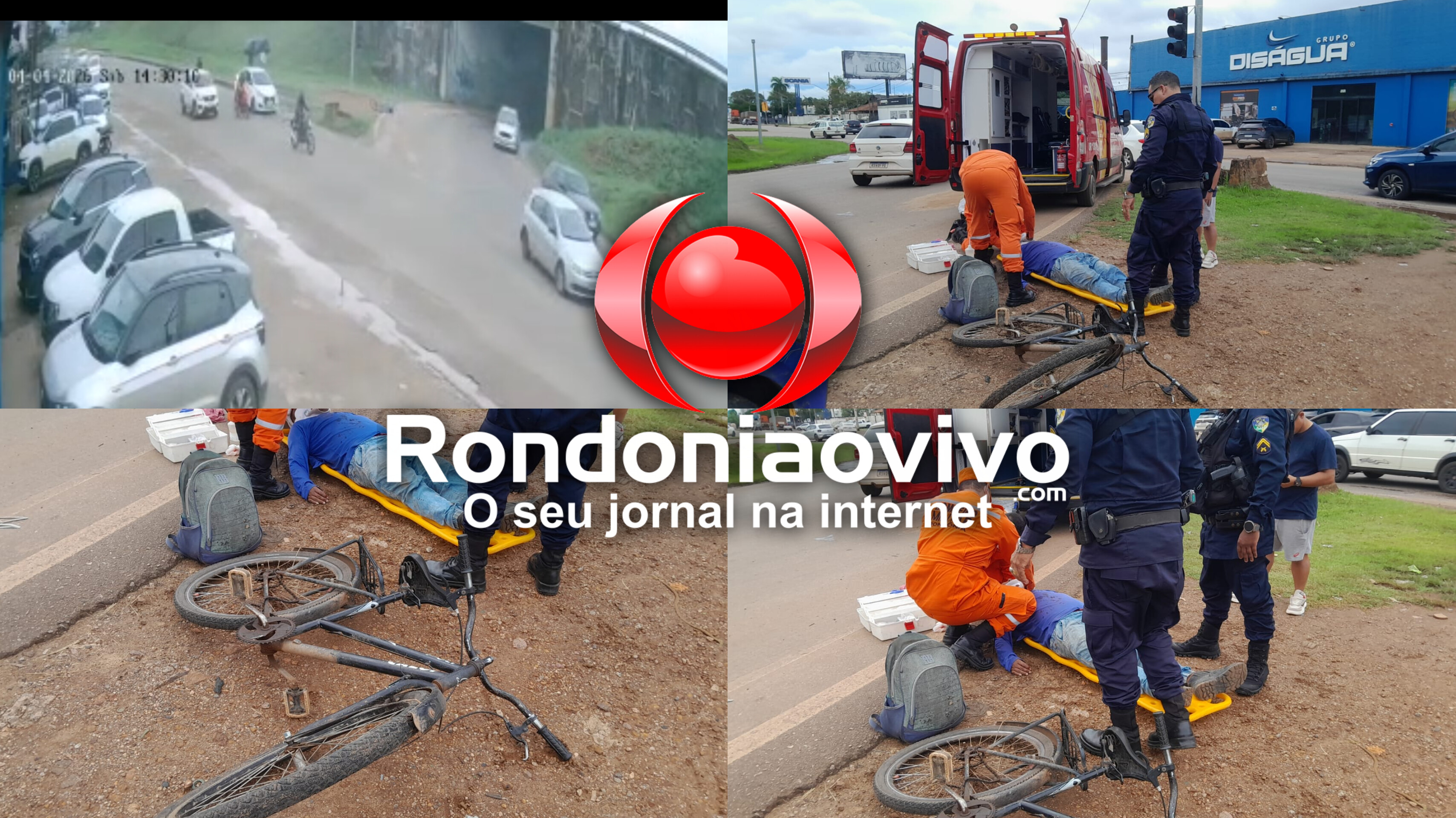 URGENTE: Ciclista fica inconsciente após queda grave em viaduto da BR-364, em Porto Velho