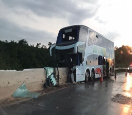 BR-364: Passageiros e motorista ficam feridos em acidente com ônibus da Eucatur