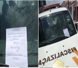 Moradora ‘multa’ carro da Secretaria de Trânsito por estacionar em local proibido 