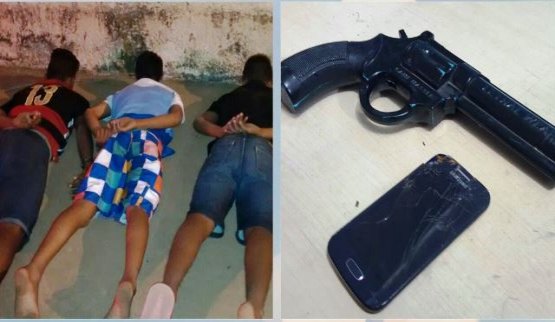 Trio é detido após roubar travesti com arma de brinquedo