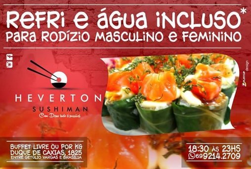 IMPERDÍVEL-Hoje tem festival de sushi no Heverton Sushiman