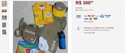 Voluntários vendem uniformes da Rio-2016 na internet por até R$ 1 mil
