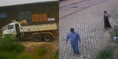 Câmeras de segurança flagram furto de caminhão - VÍDEO