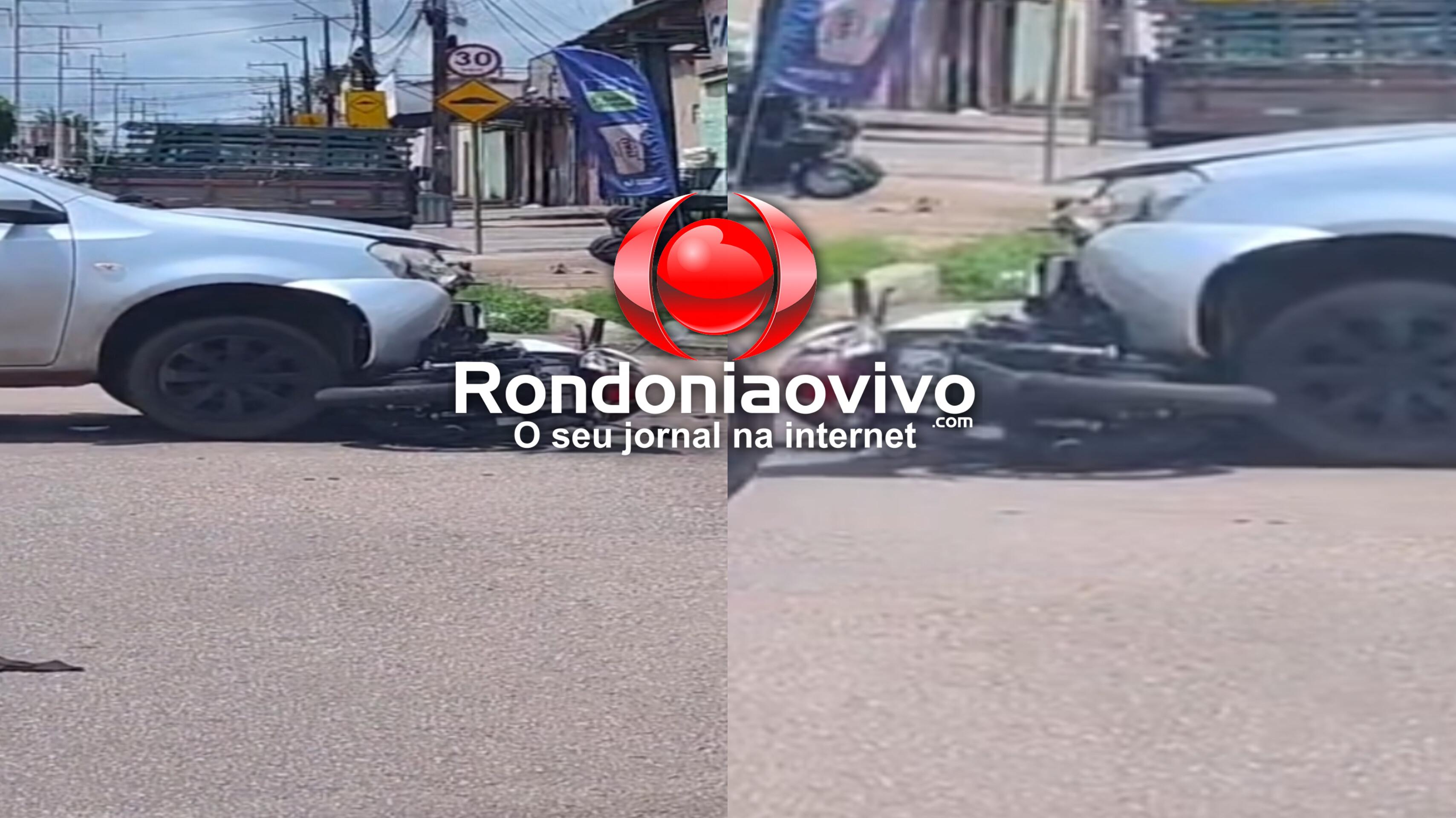 AVANÇOU: Motociclista sofre escoriações em acidente na Avenida Alexandre Guimarães
