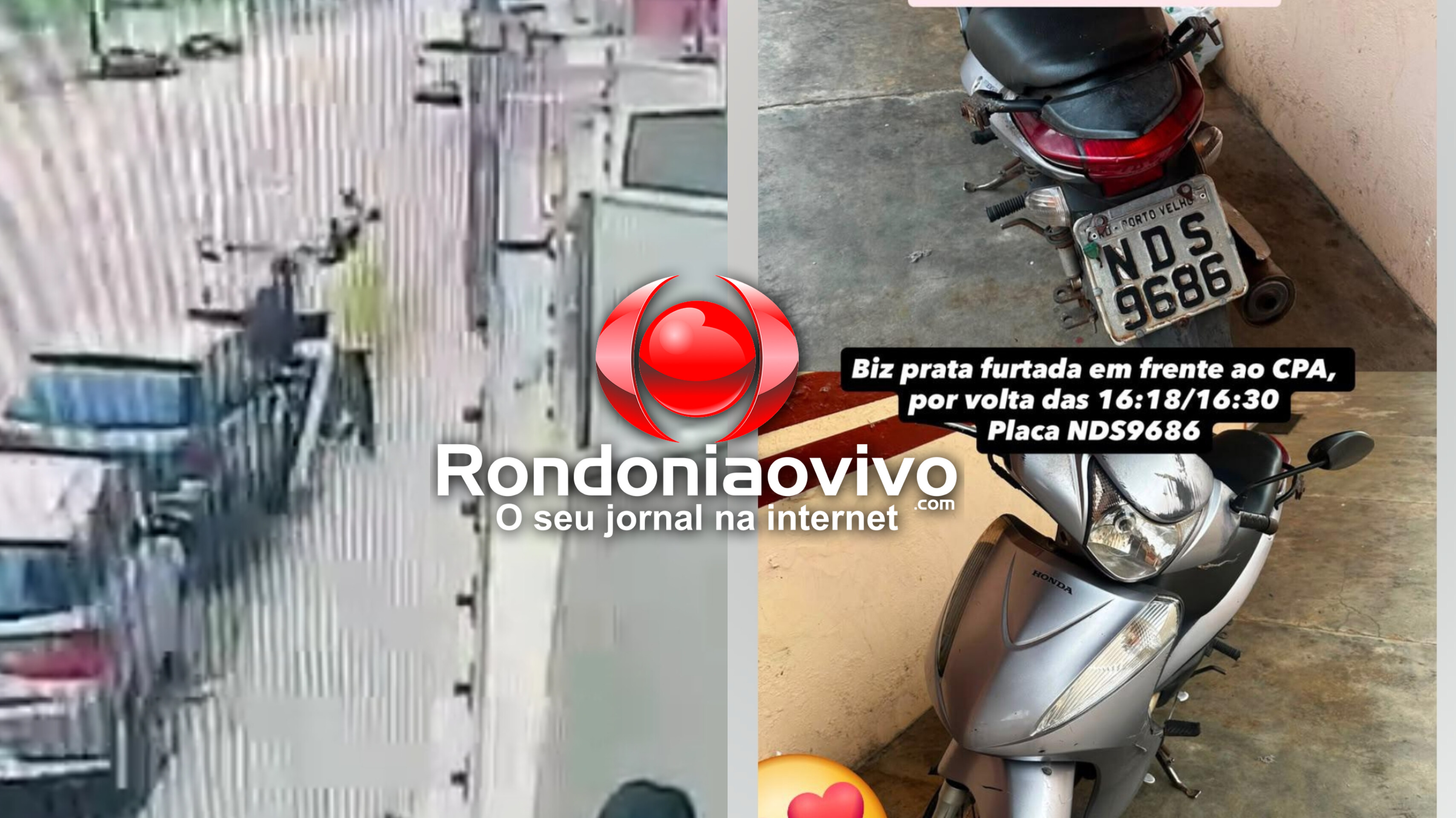 VÍDEO: Ladrões furtam motocicleta em frente ao Centro Político Administrativo