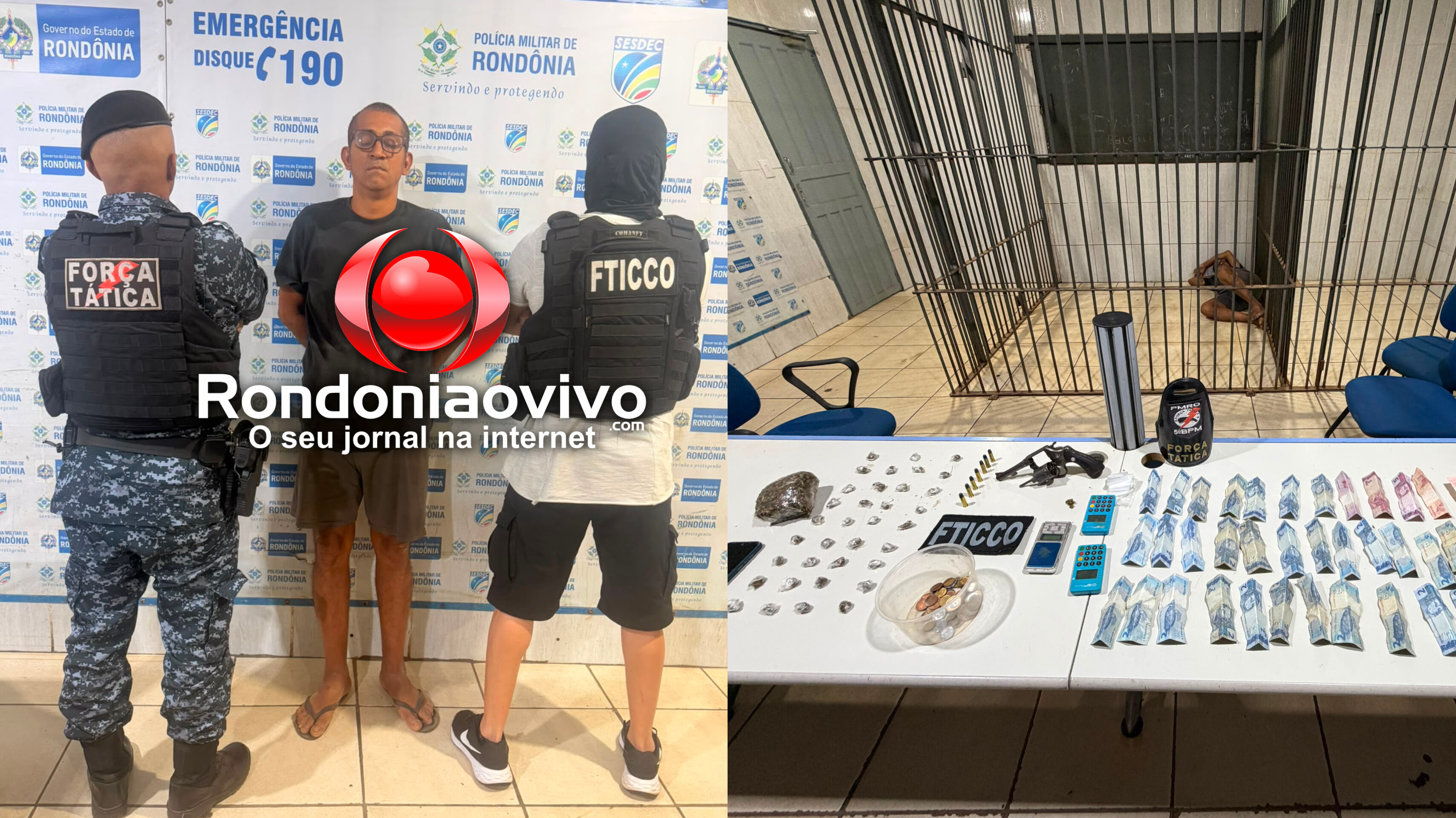 VÍDEO: FTICCO e Força Tática prendem membro do CV com arma e drogas em boca de fumo