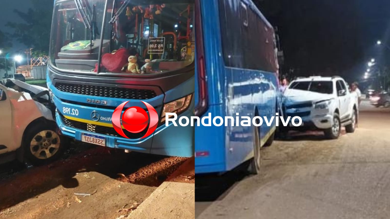 EMBRIAGUEZ: Motorista de S10 foge após bater de frente com ônibus parado 