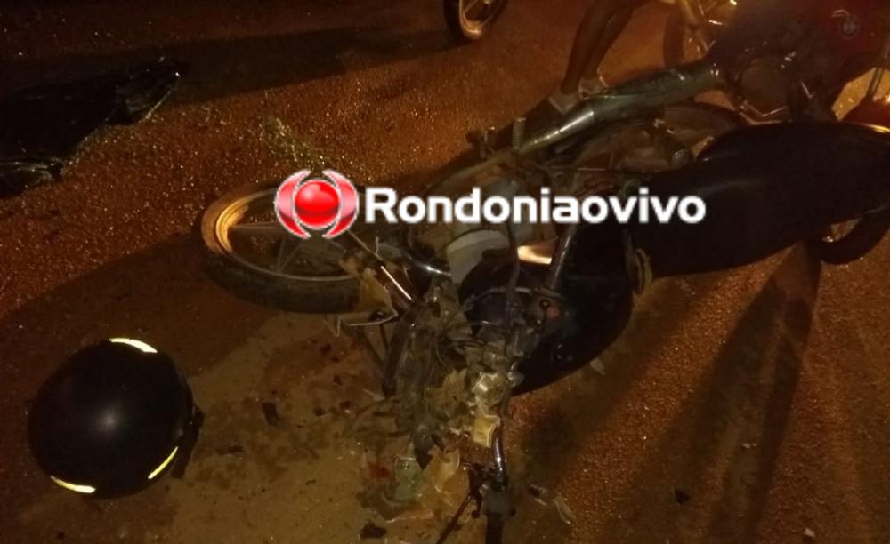 ORGULHO DO MADEIRA: Motociclista bate em carro parado e fica em estado grave