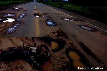 Motociclista morre após bater em buraco na BR 429