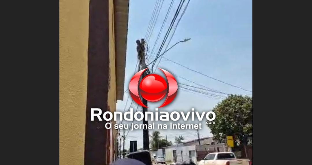 NO APONIÃ: Vídeo mostra homem mordendo fiação em poste; ficou em estado grave e intubado