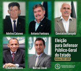 Cinco candidatos concorrem à lista tríplice para Defensor Público-Geral do Estado