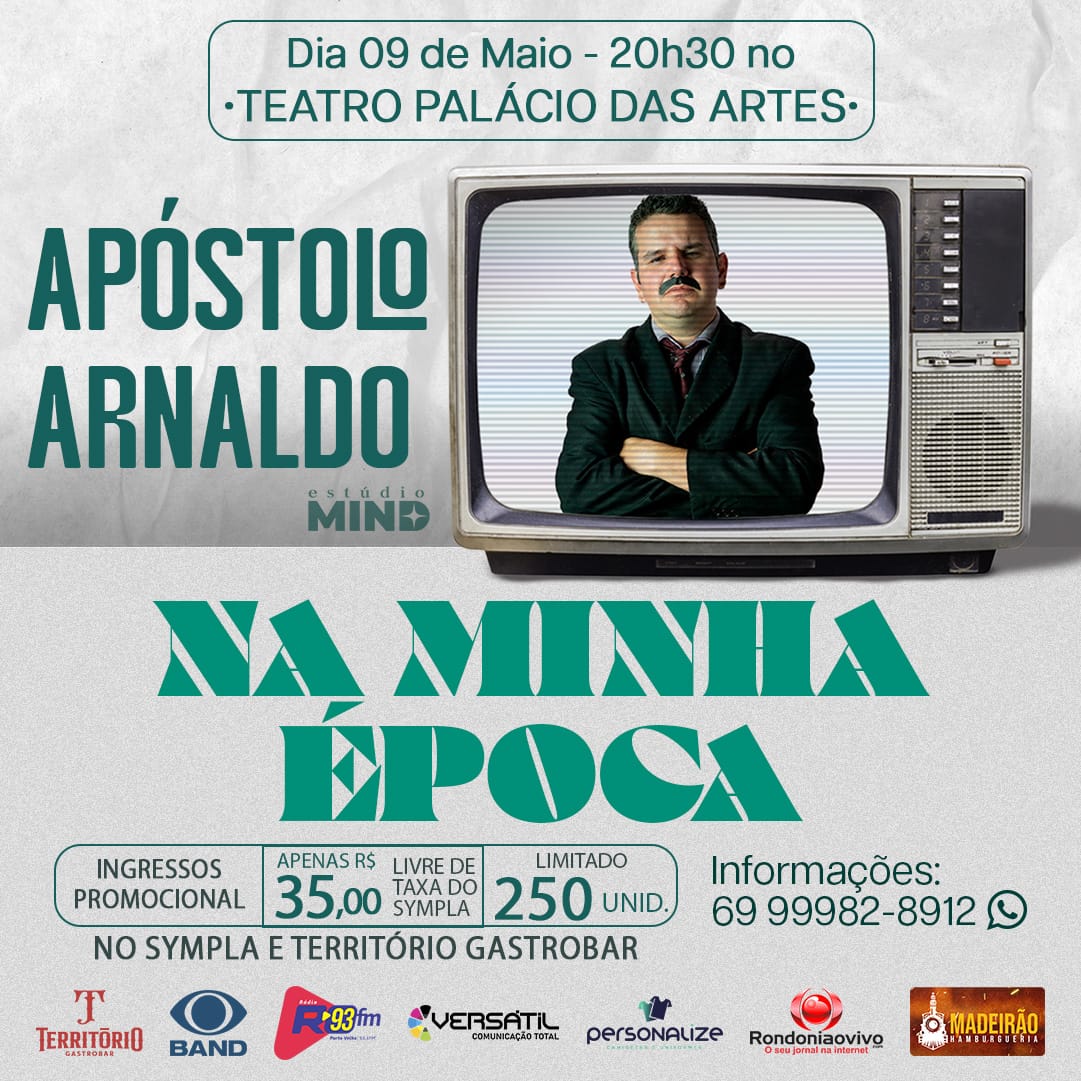PROMOÇÃO: Rondoniaovivo sorteia ingressos para o show de humor de Apóstolo Arnaldo