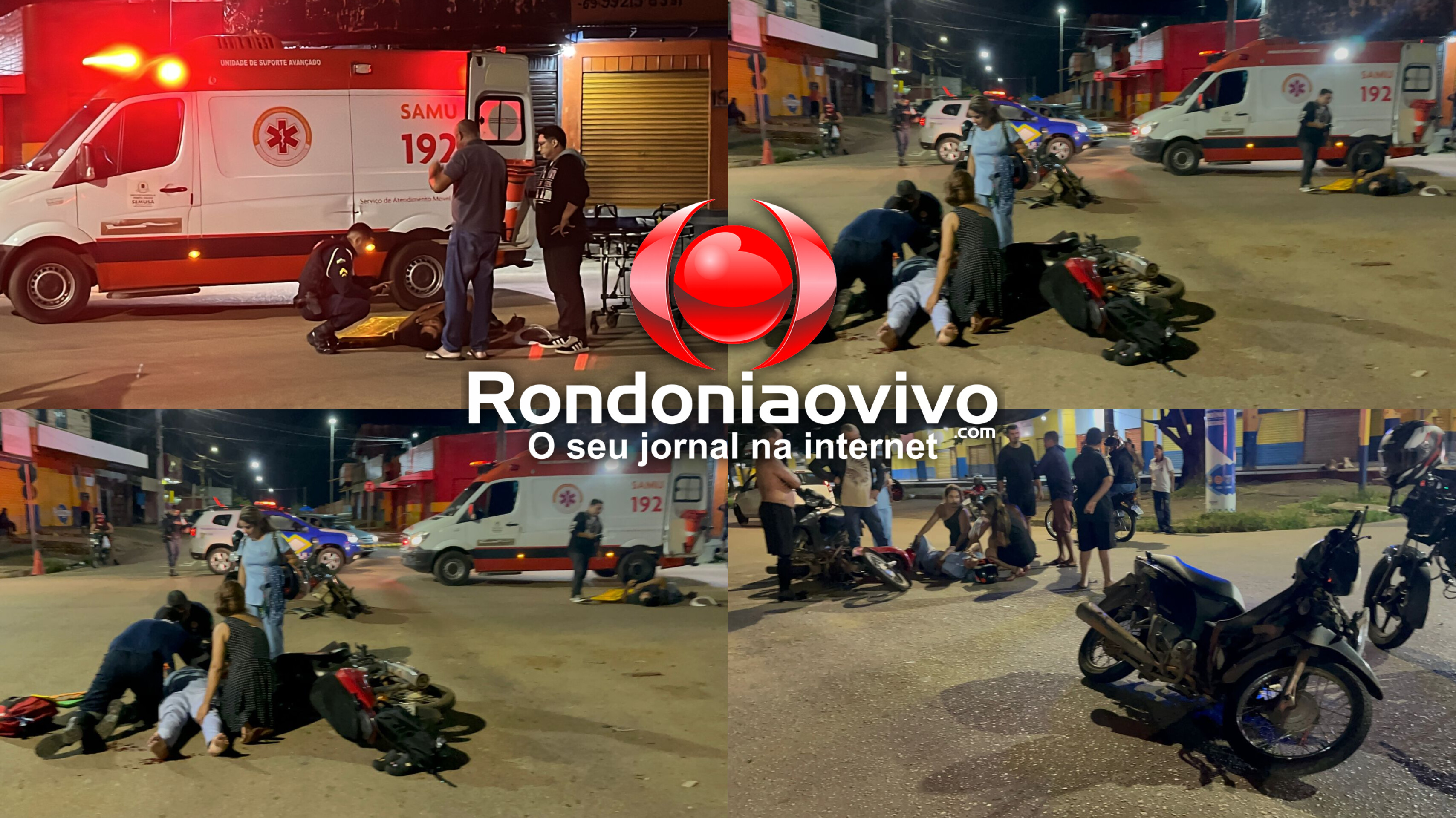 URGENTE: Colisão entre motos deixa homem e mulher feridos na região Central 