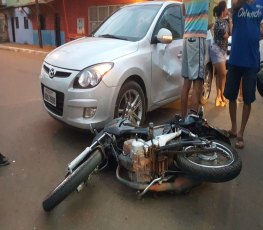 NA PREFERENCIAL: Motorista avança e causa acidente com motociclista