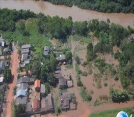 Rio elevam em quase 2 metros e já esta próximo da cota de alerta