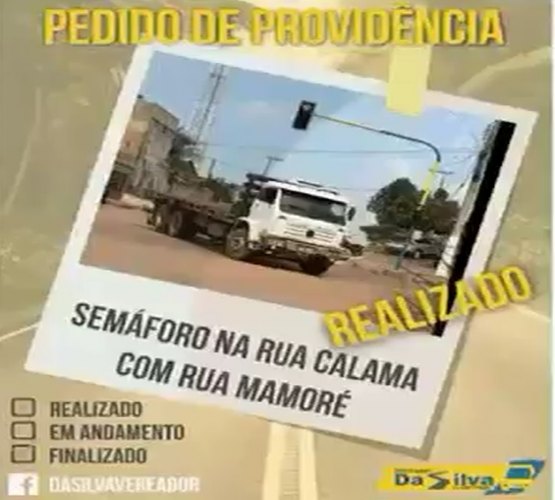 Semáforo é instalado a pedido do Vereador Da Silva do Sinttrar