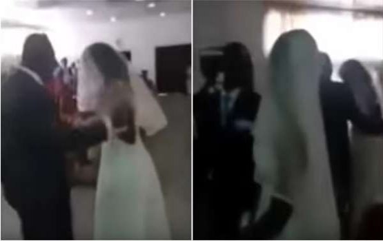 Amante do noivo vai com a mesma roupa da noiva em casamento