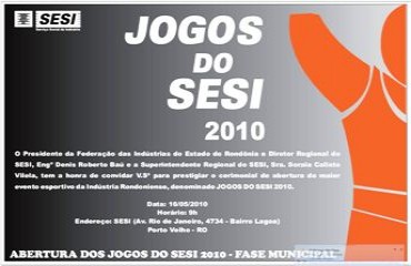 Fase Municipal dos Jogos do SESI 2010 começa neste domingo, 16 de maio