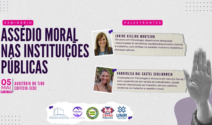 TJRO: Assédio moral nas instituições públicas será debatido em seminário