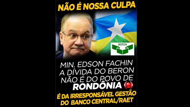 ROMBO: A dívida do Beron não é do Povo de Rondônia