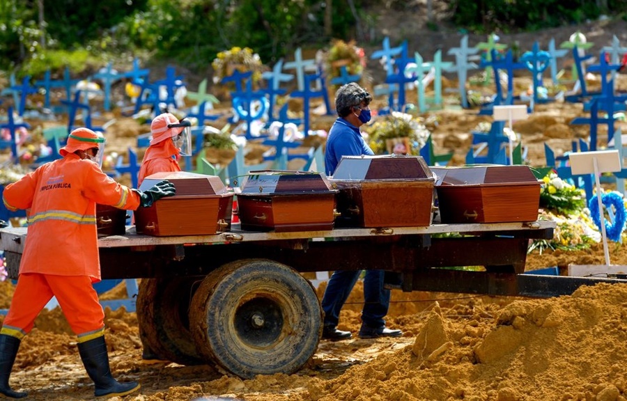 TRISTE: Brasil alcançou a marca de 700 mil mortes por covid-19 nesta terça (28)