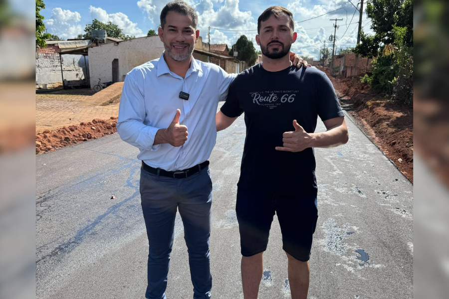 NILTON SOUZA: Asfalto chega às ruas do bairro Novo Horizonte após pedido do Vereador