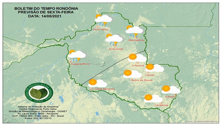 CLIMA: Veja a previsão do tempo para esta sexta-feira (12) em Rondônia