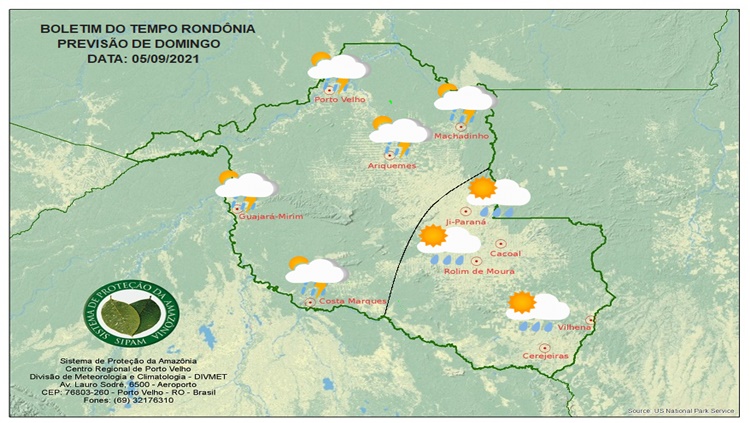 CLIMA: Confira a previsão do tempo para este domingo (05) em Rondônia