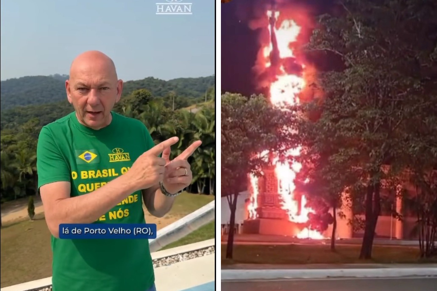 SEM SOLUÇÃO: Luciano Hang volta a cobrar autoridades por identificação de incendiárias de estátua