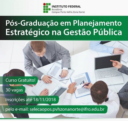 IFRO Norte abre inscrições para curso de pós-graduação