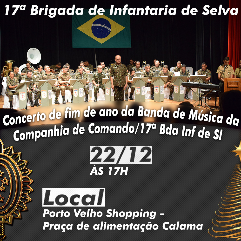 CONCERTO: Domingo(22) tem atração musical no shopping com a banda da 17°BIS