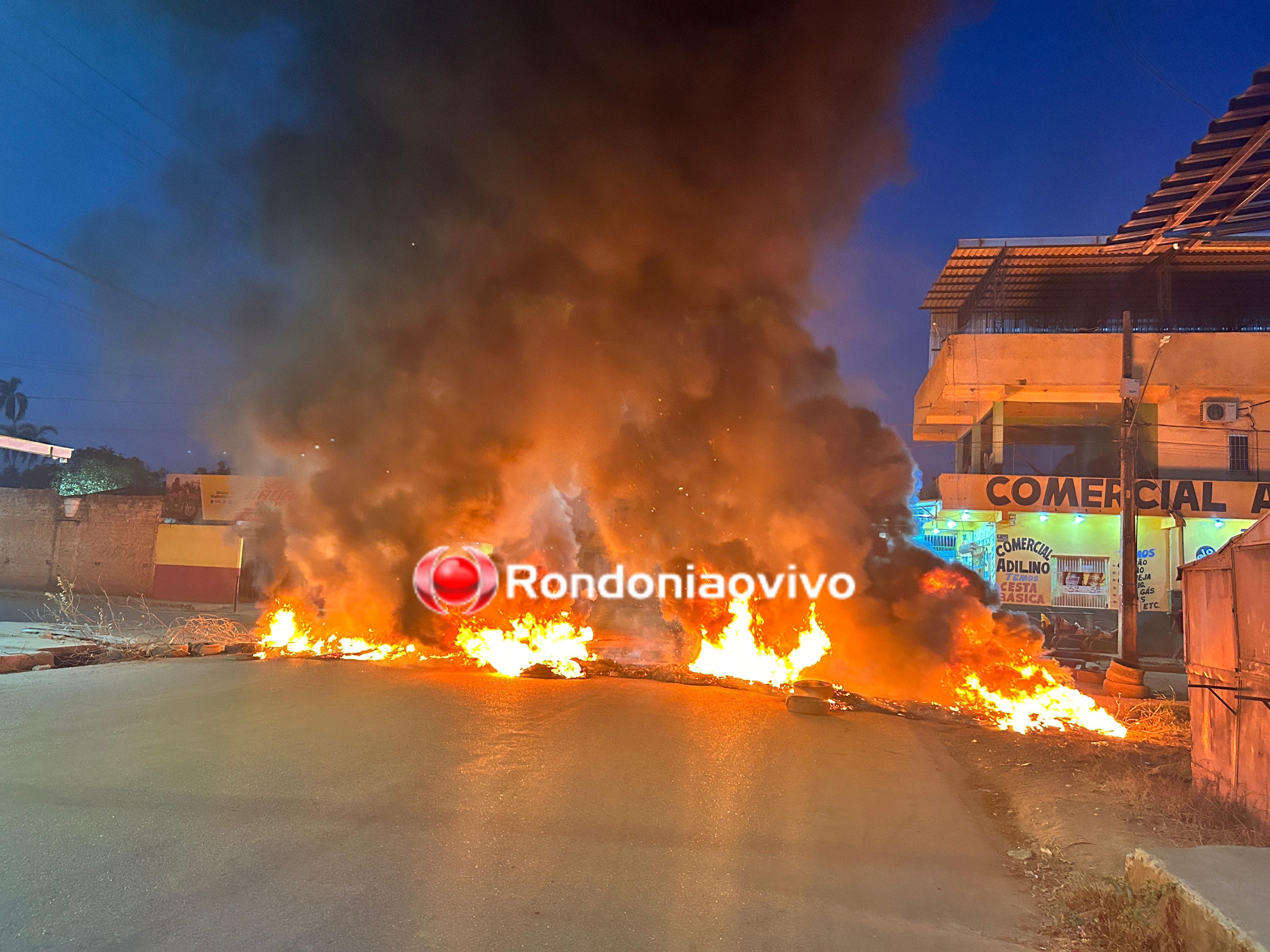 VÍDEO: Moradores fazem manifestação por melhorias e colocam fogo em pneus