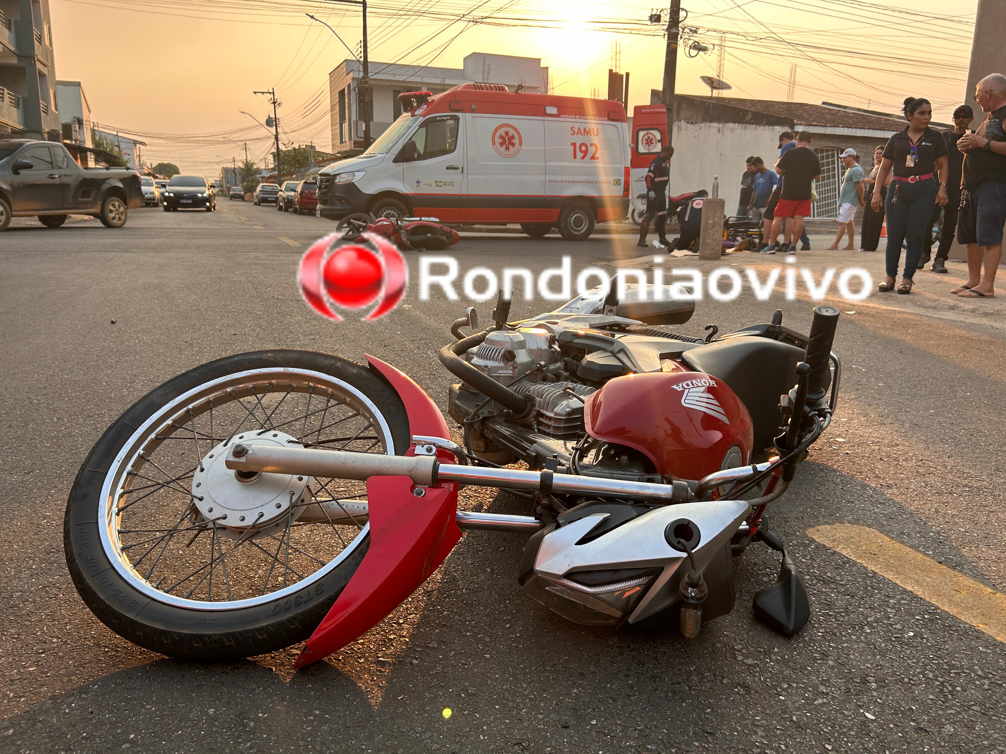 VÍDEO: Motos se chocam em grave acidente após mulher avançar cruzamento