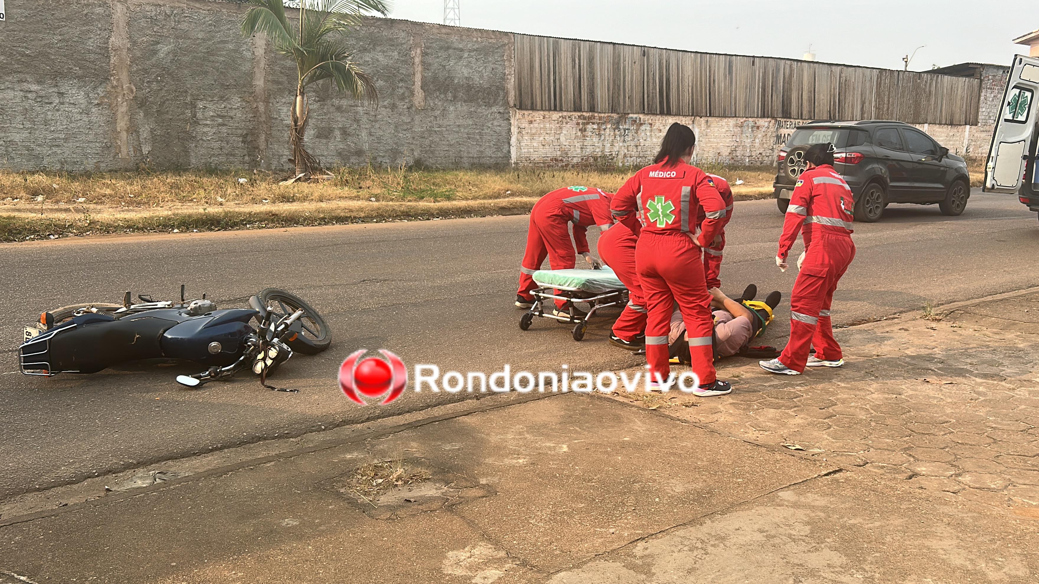 NA 7 DE SETEMBRO: Condutor de moto foge após causar acidente e deixar mulher lesionada