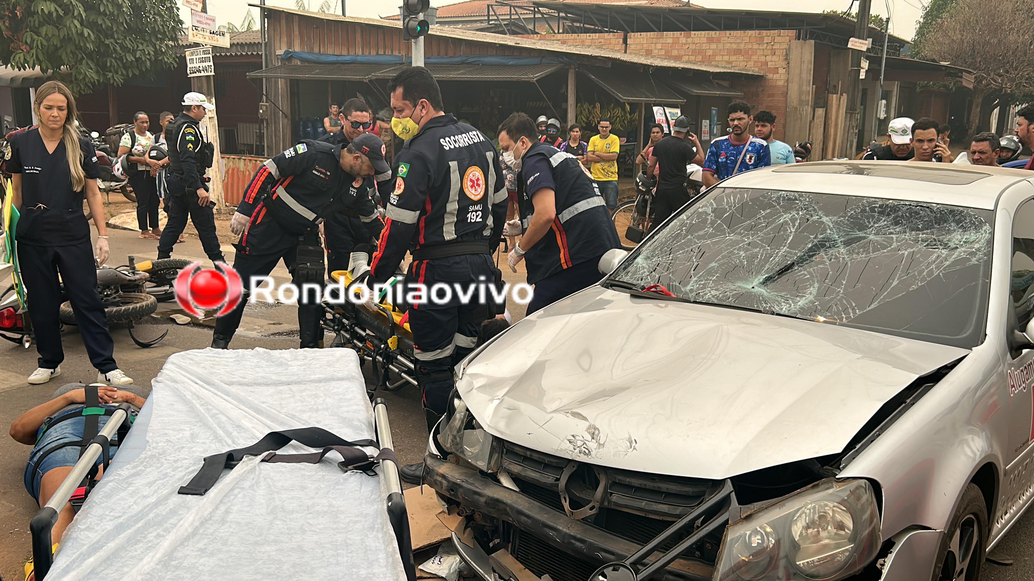 VÍDEO: Grave acidente entre motos e carro deixa vários feridos