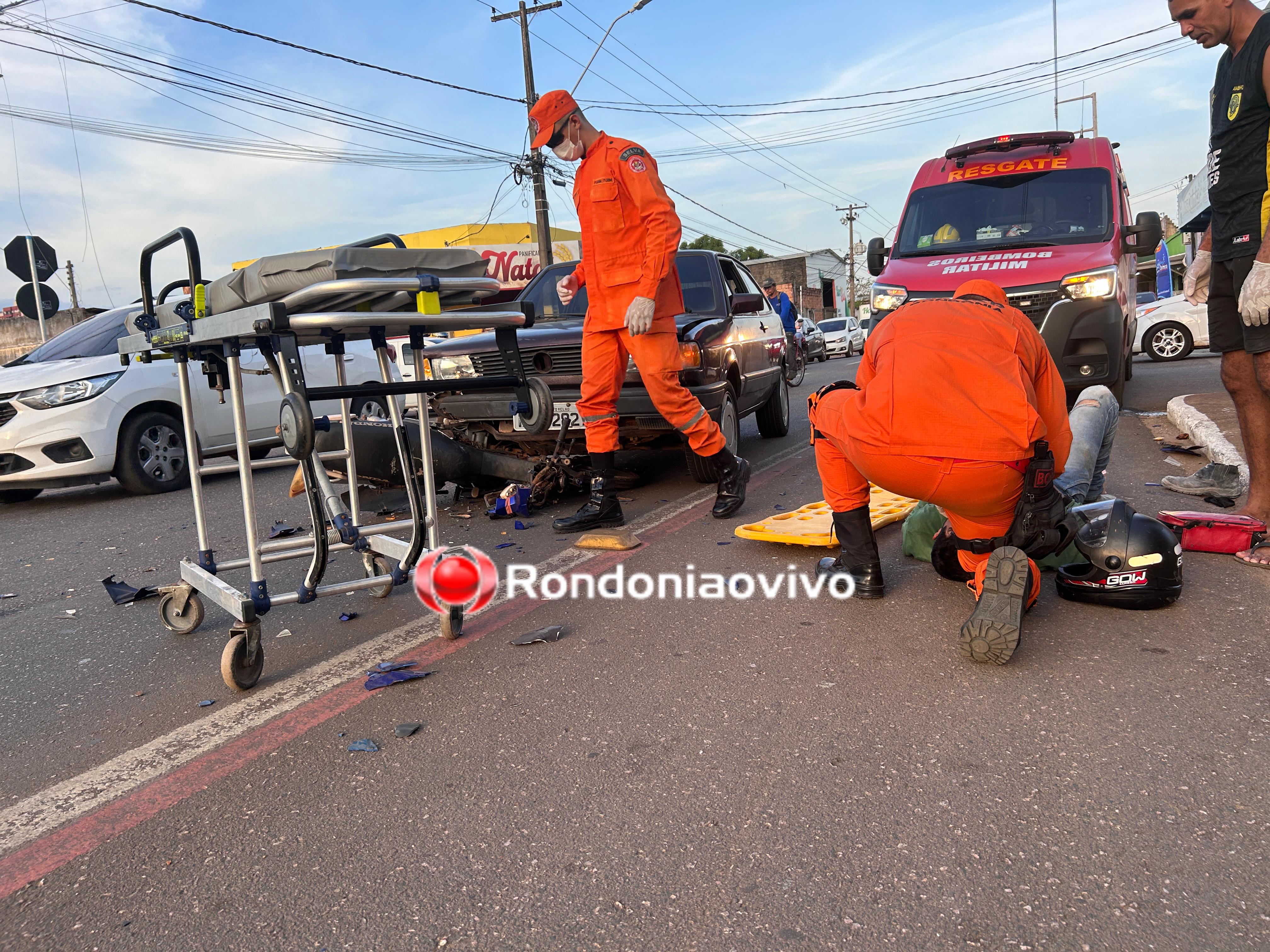 AVANÇOU: Vídeo registra grave acidente com motociclista na Raimundo Cantuária 