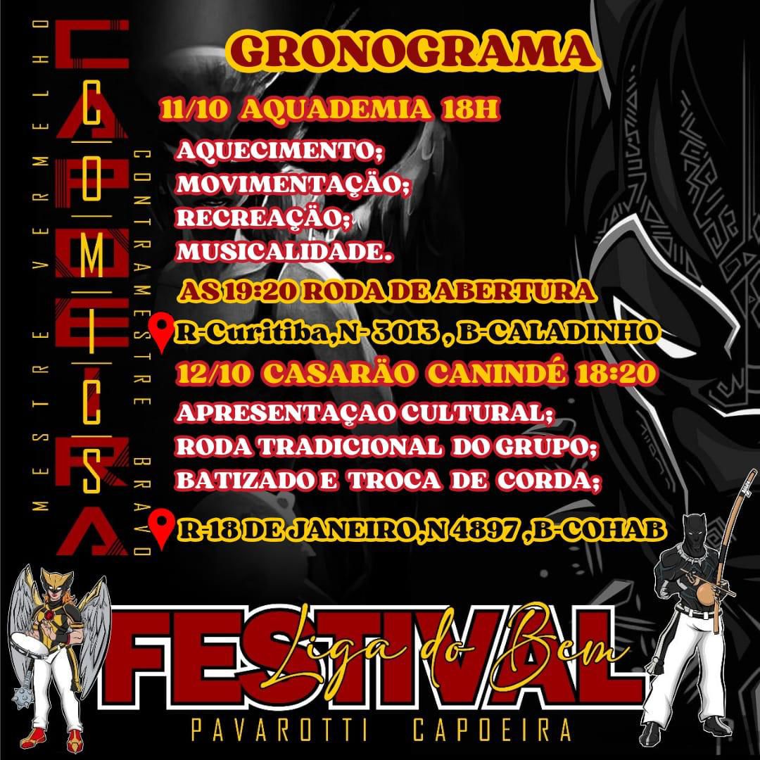 EVENTO: Festival Liga do Bem de Capoeira acontece nesta sexta e sábado