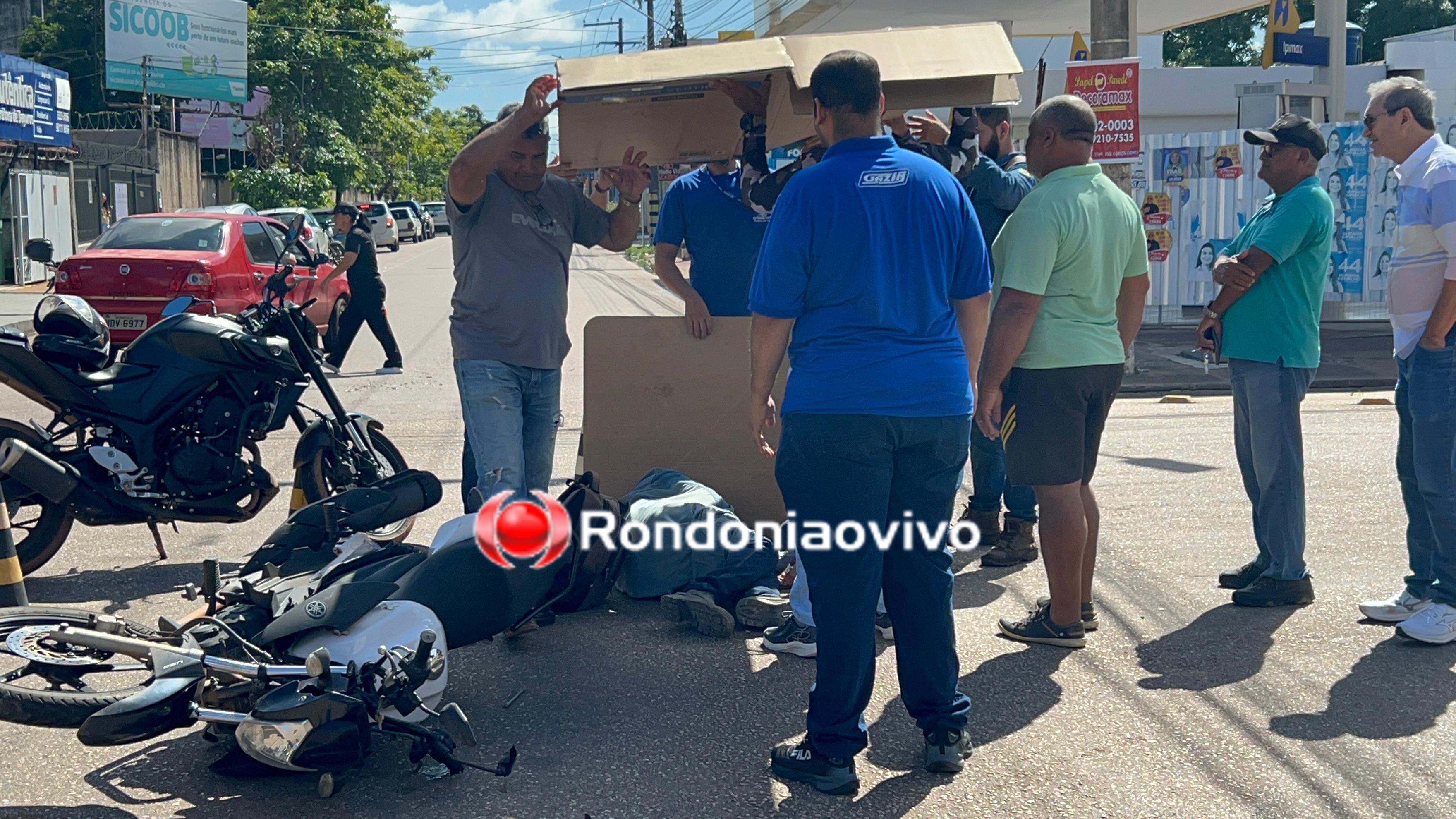 VÍDEO: Motociclista fica gravemente ferido em acidente na Dom Pedro II