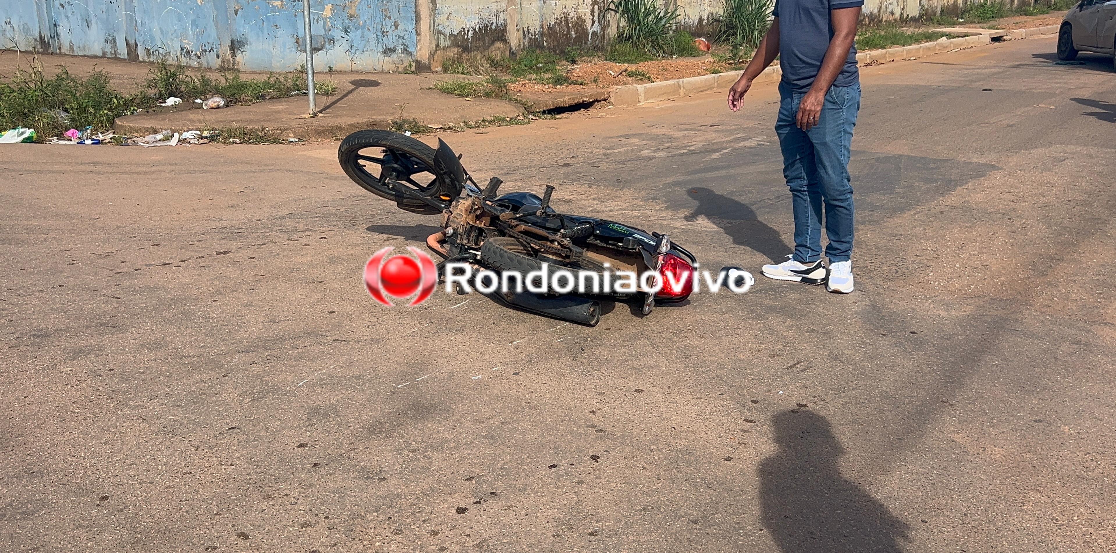 URGENTE: Moto aplicativo e passageira ficam feridos após carro avançar
