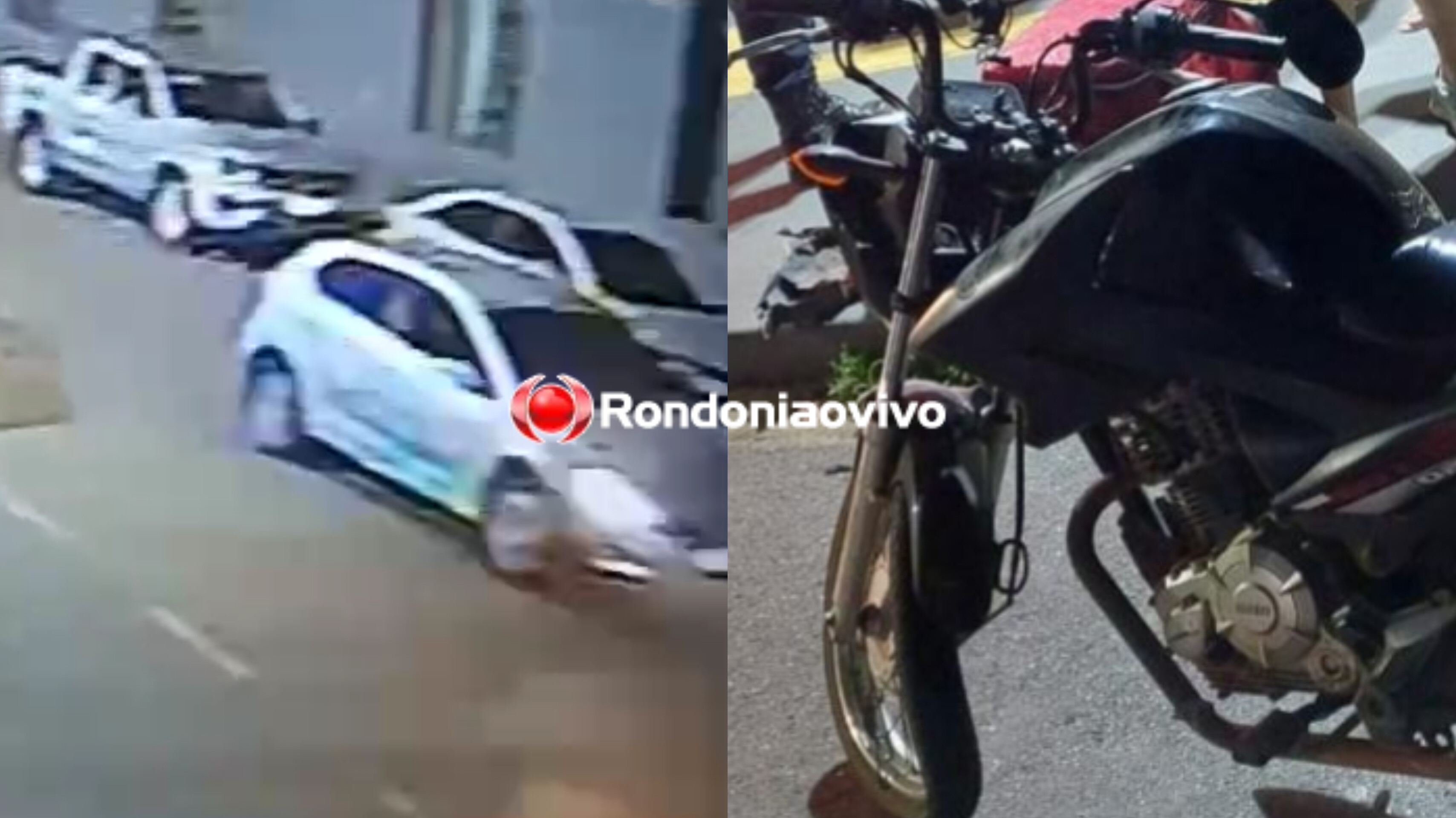 VÍDEO: Motorista foge após  acidente que deixou motociclista com perna quebrada 