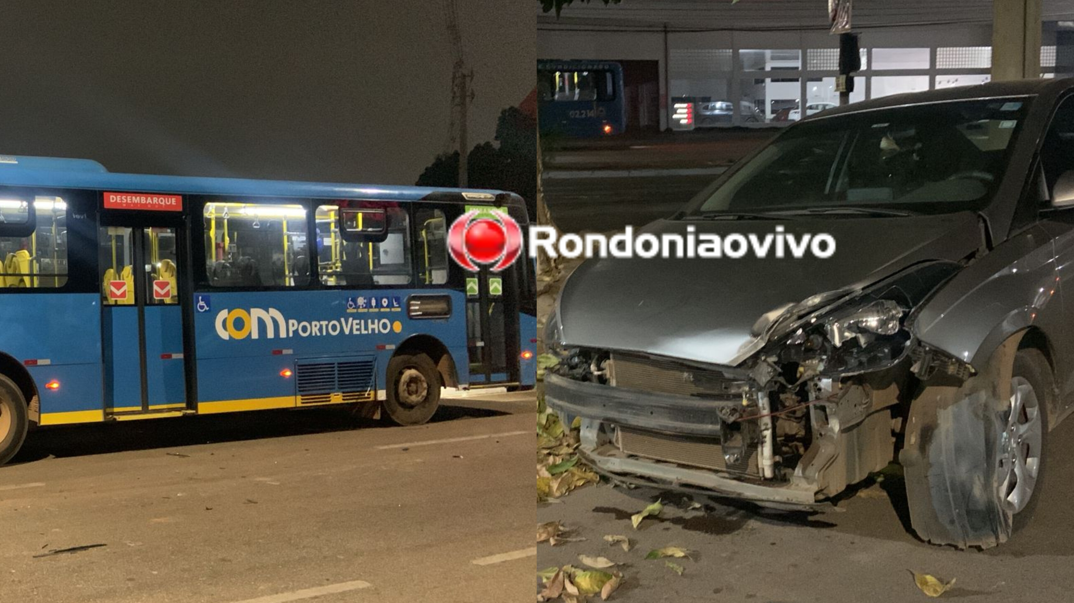 IMPRUDÊNCIA: Motorista de HB20 invade preferencial e colide contra ônibus no Centro 