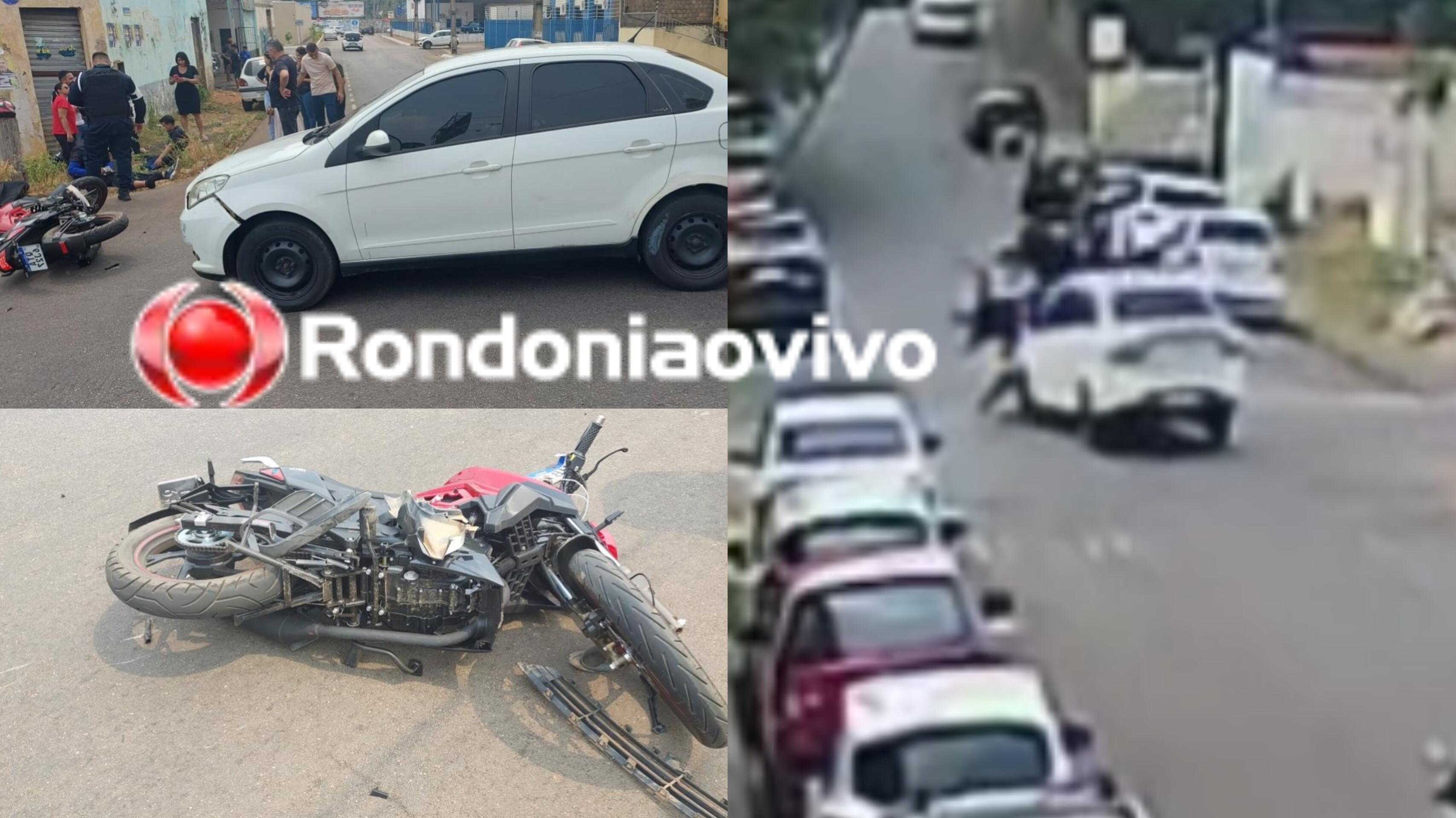 VÍDEO: Farmacêutico e moto App ficam feridos após motorista invadir preferencial 